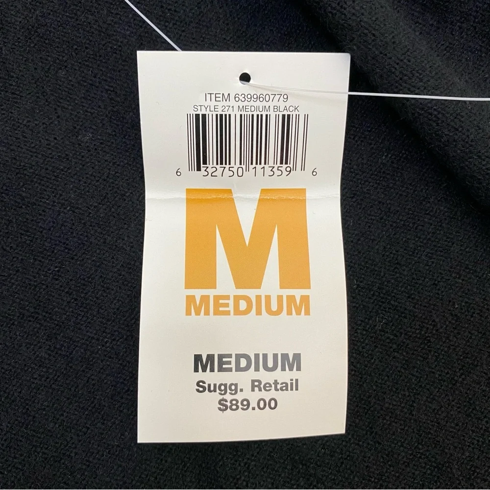 Cashmere Cut Off Sleeves Turtleneck Black Sweater - Picture 8 of 8